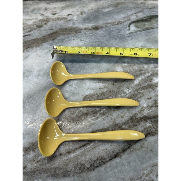 Vintage Tupperware Lot of 3 Mini Ladle Condiment Caddy Spoon ~ Yellow Gold #872 - Picture 5 of 10